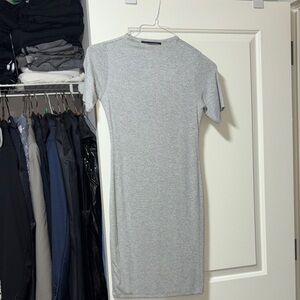 Naked Wardrobe Light Gray Mini Dress